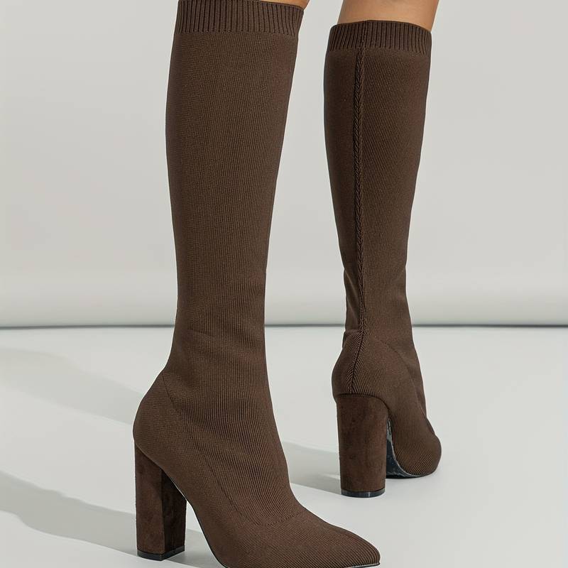 Women’s Block Heel Sock Boots Stylish Comfortable Fit