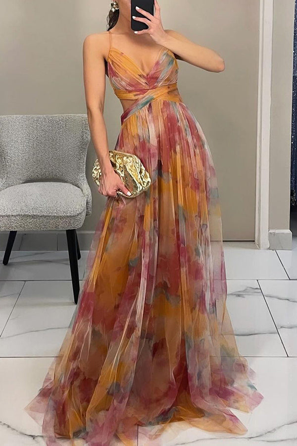 Women's Fashion Floral Maxi Dress - Ideal for Parties, Beach Outings, and Outdoor Getaway