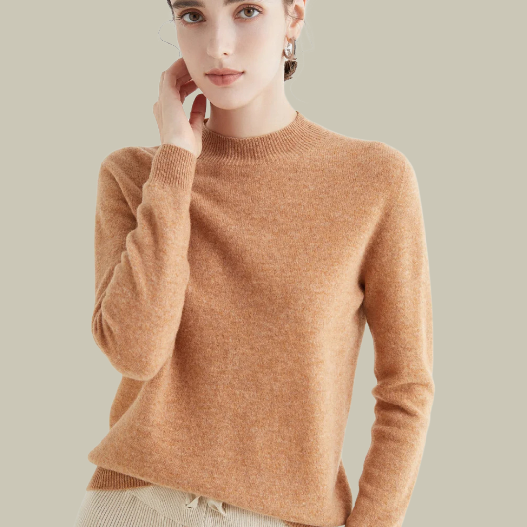 Women’s High Neck Slim Fit Sweater Elegant Fitted Winter Top