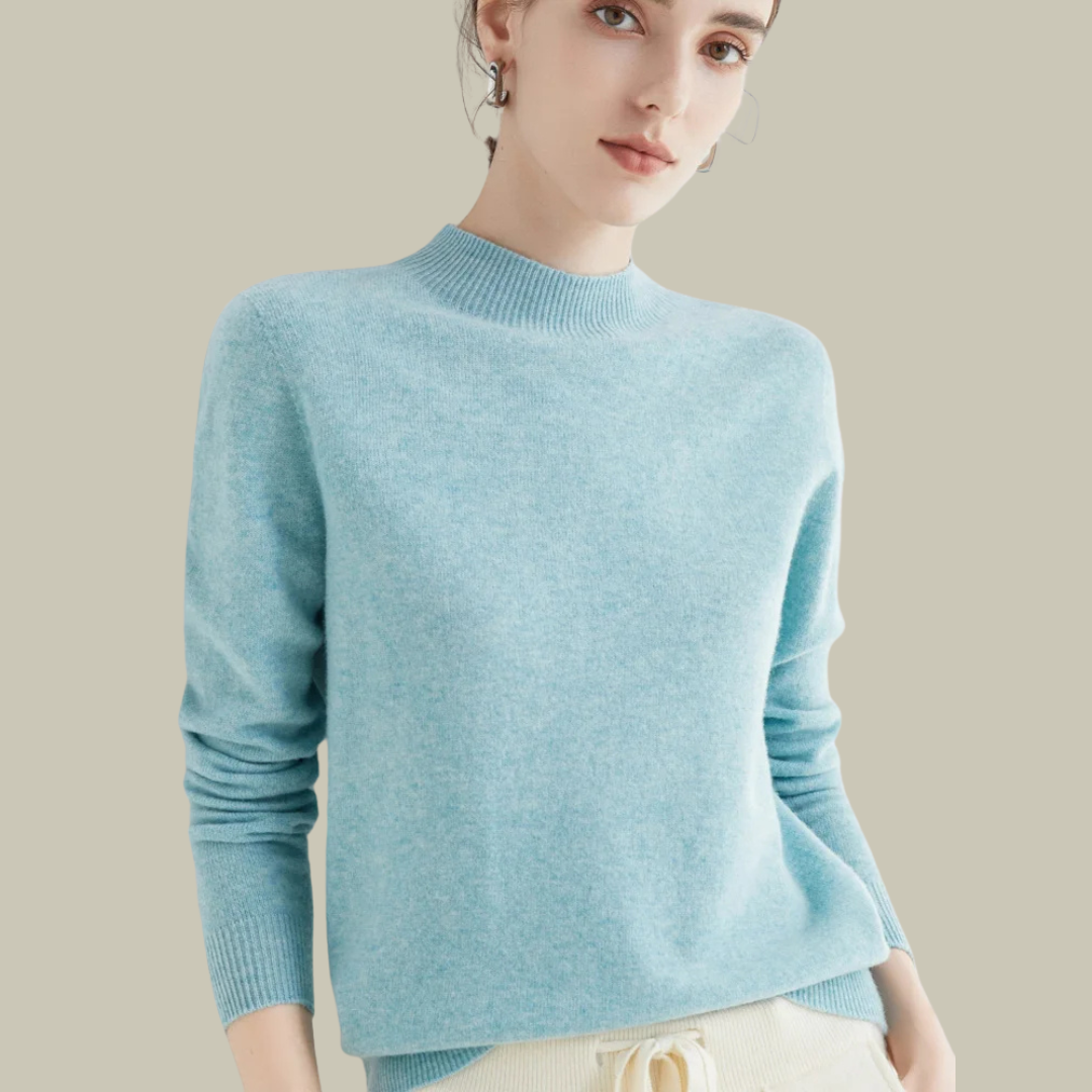 Women’s High Neck Slim Fit Sweater Elegant Fitted Winter Top