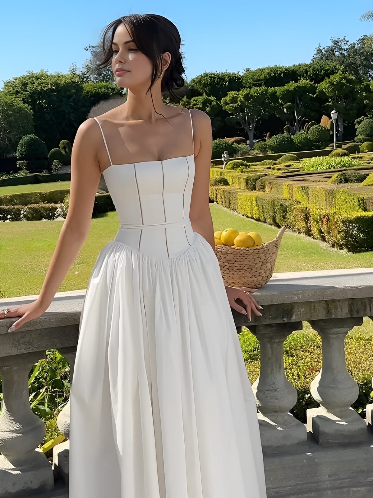 Women's Timeless Corset Midi Wedding Guest Dress