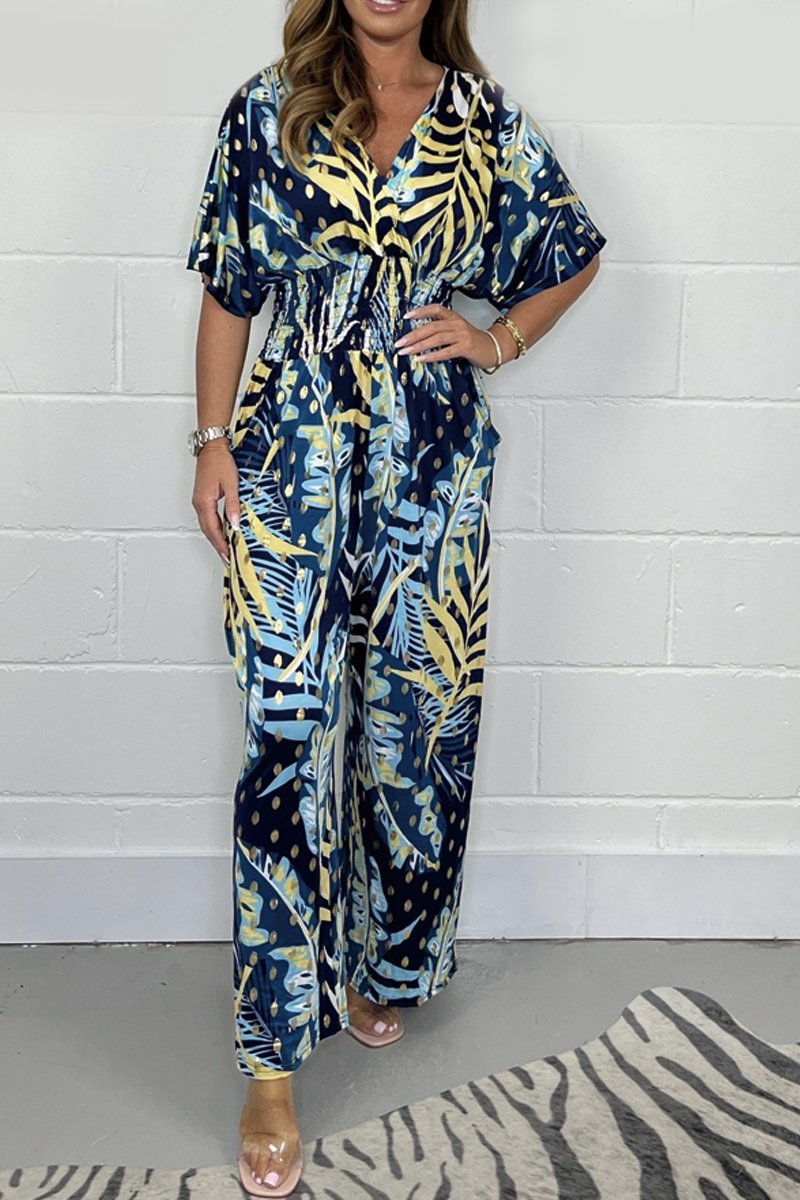 Women's Casual Summer Floral Outfit Jumpsuit