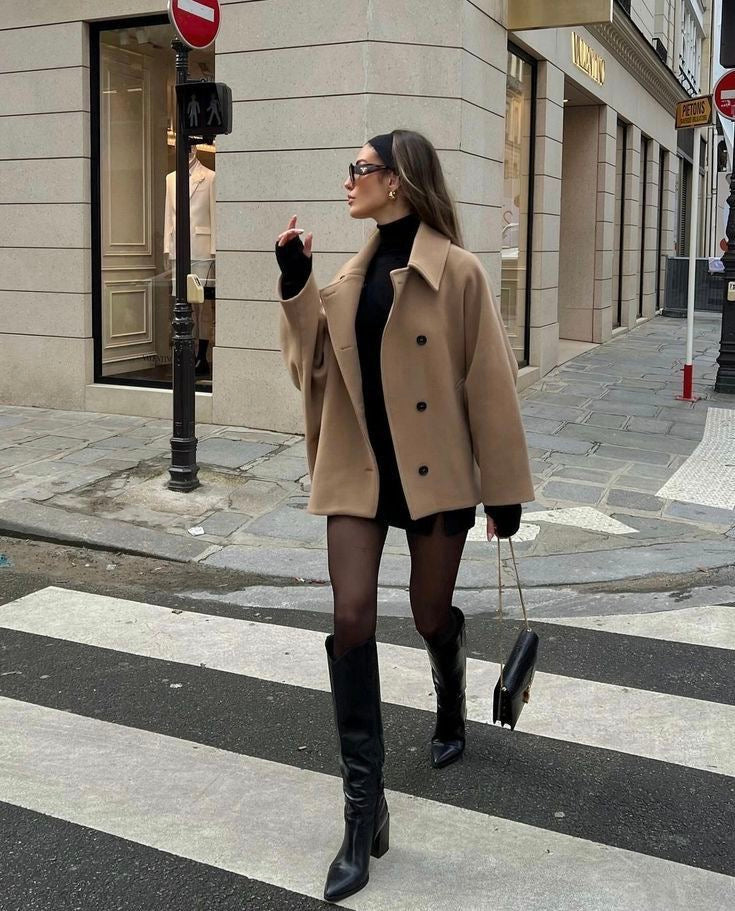 Women's Stylish Button Formal Warm Oversized Coat for Winter
