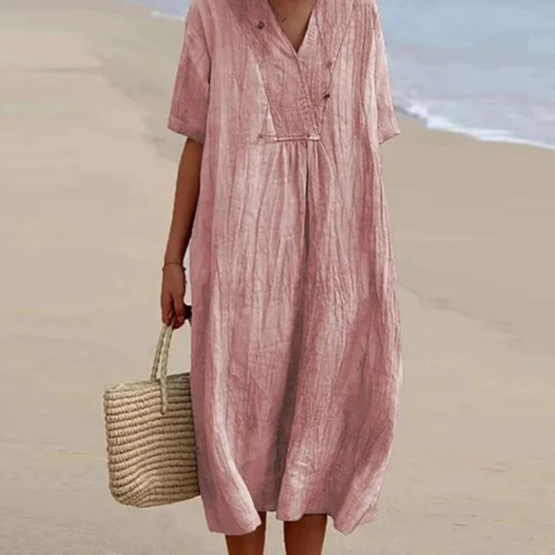 Women’s Flattering Draped Midi Summer Dresses for Occasion