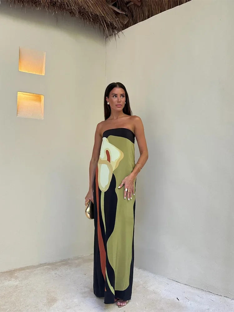 Women's Timeless Strapless Summer Maxi Evening Dress