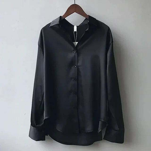Women’s Long Sleeve Shirt Blouse Smart Button-Front Fit