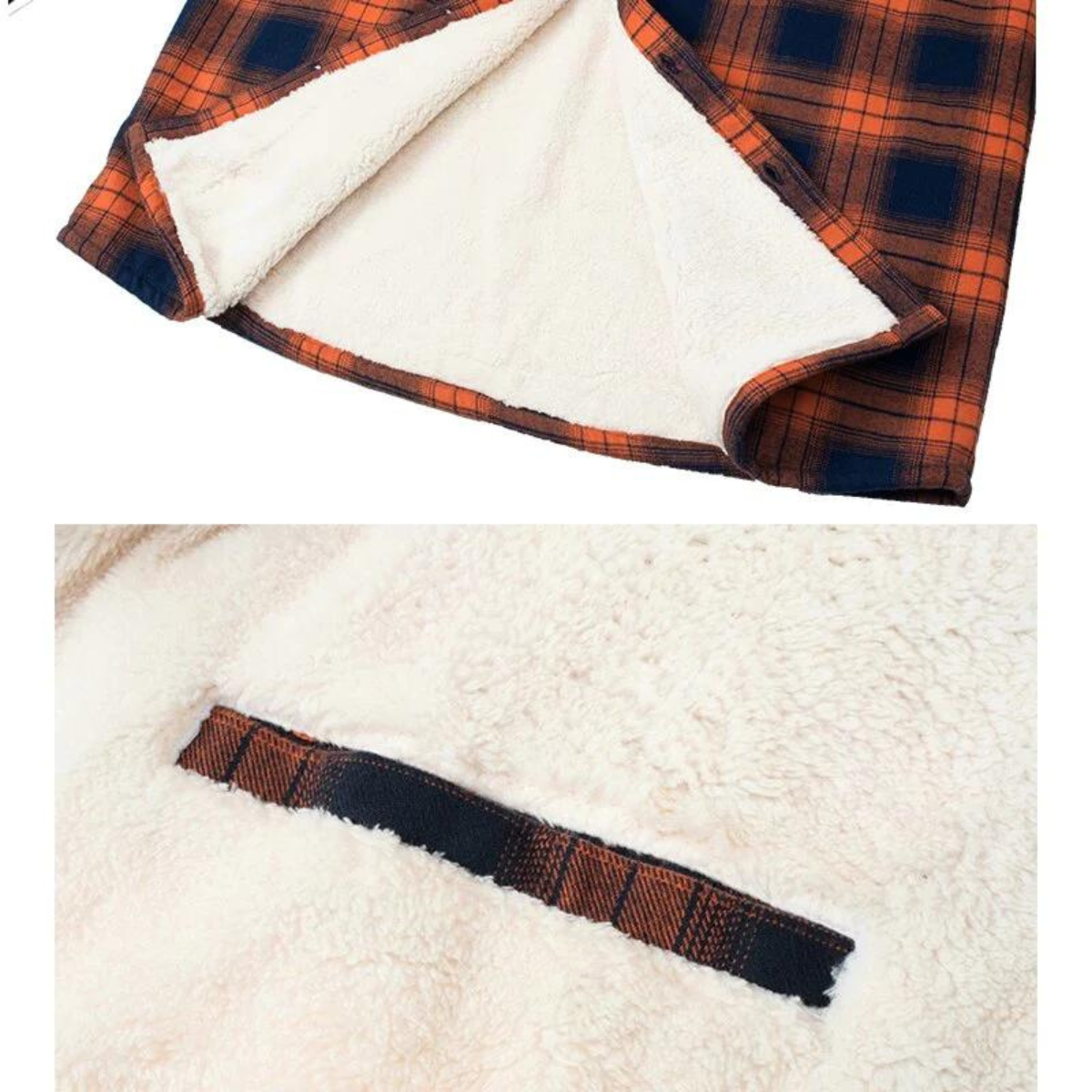 Men's Cozy Sherpa Checkered Practical Shirt Jacket