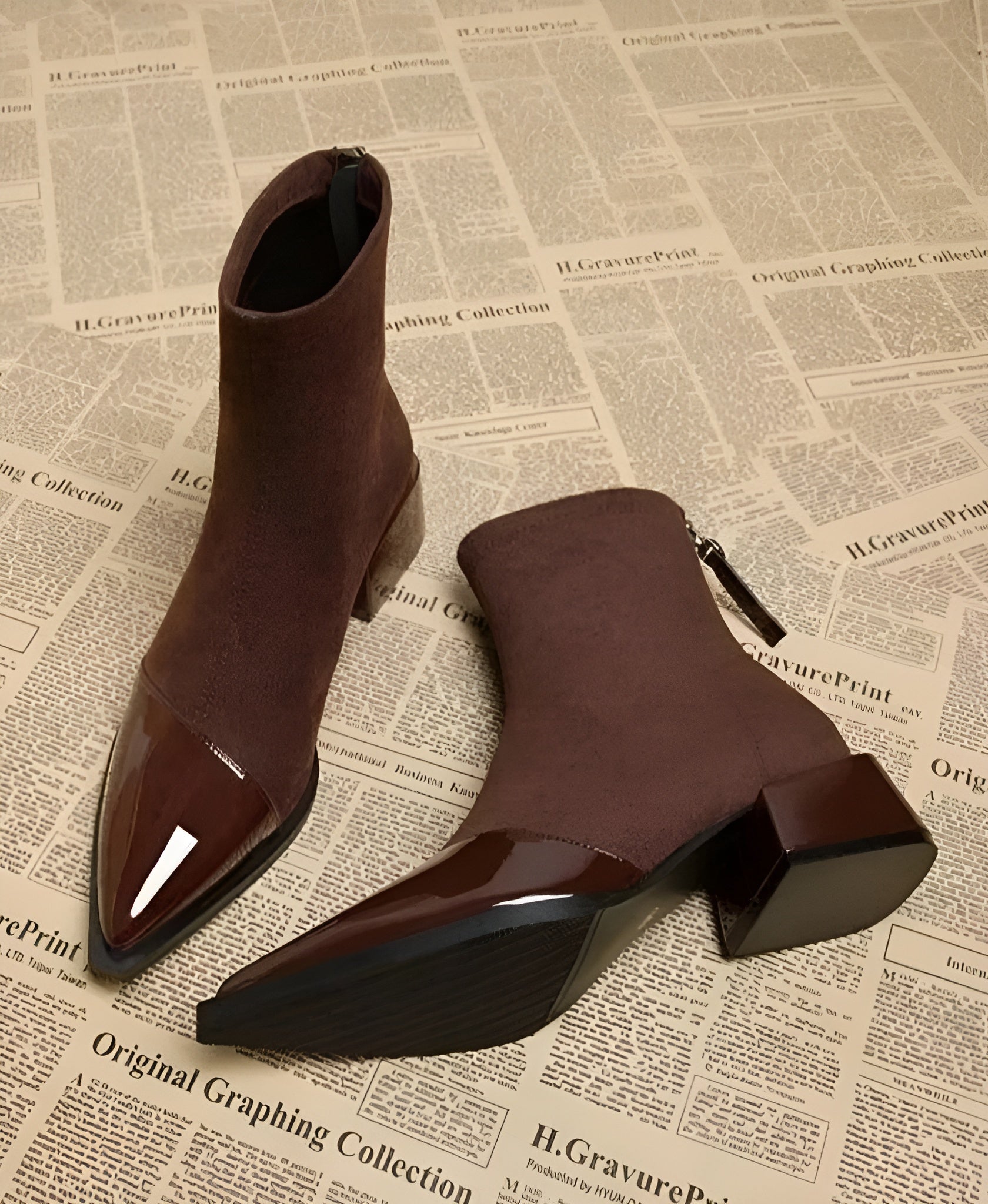 Women's Fashion Stand-out Block Heel Ankle Boots
