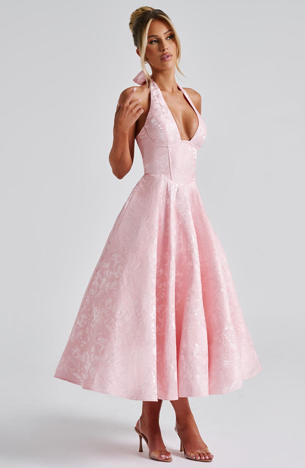 Exquisite Classic Halter Wedding Guest Dress for Women