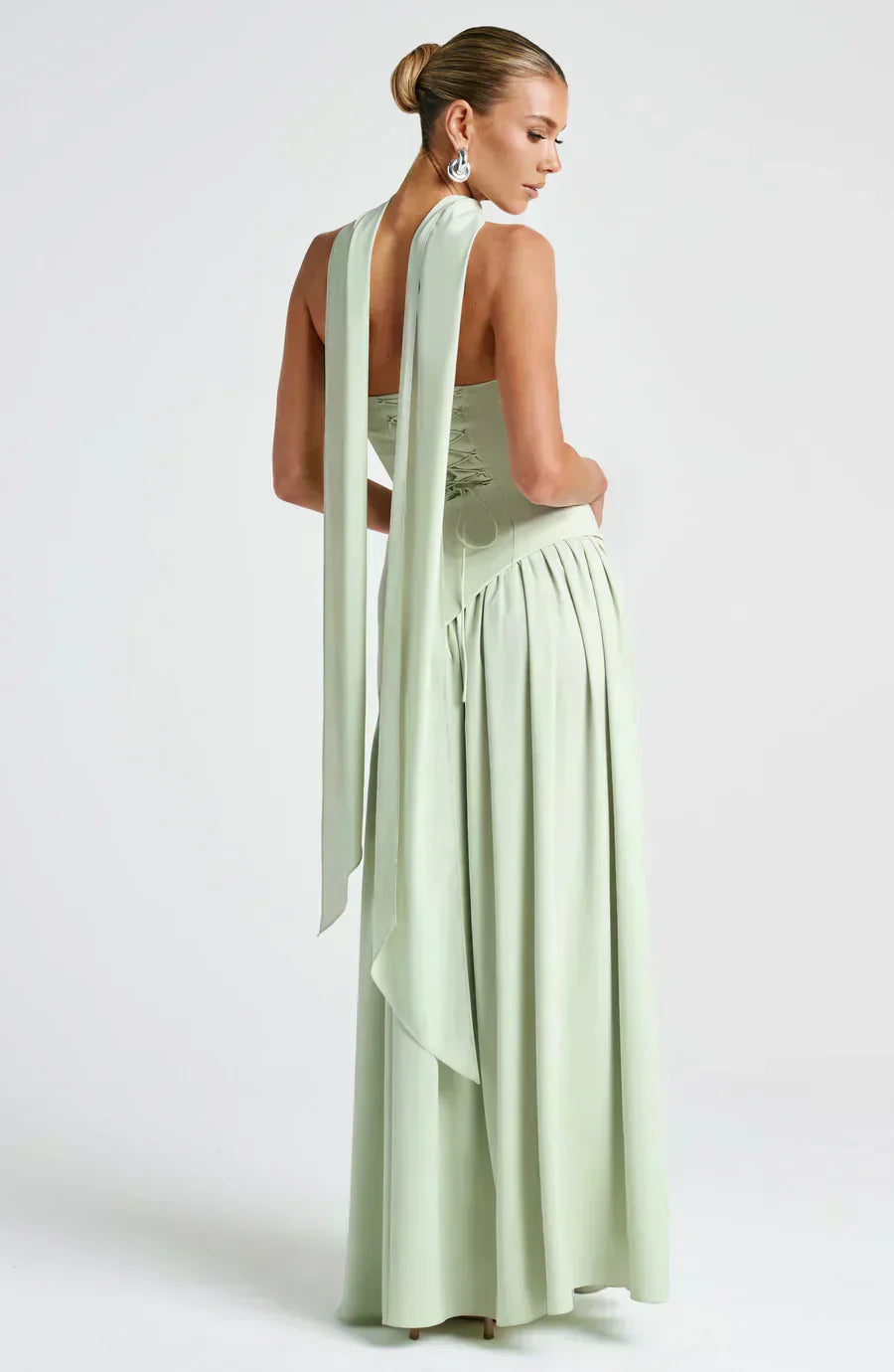 Elegant Slit Long Gown Asymmetric Wedding Guest Dress for Women