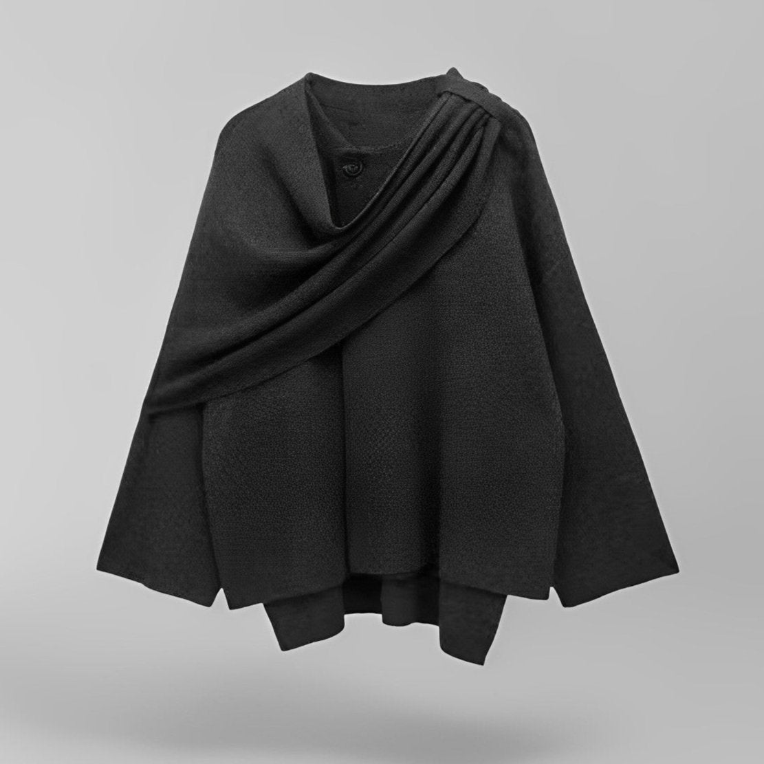 Women's Fashion Asymmetrical Wrap Insulated Poncho – Ideal for Winter Warmth