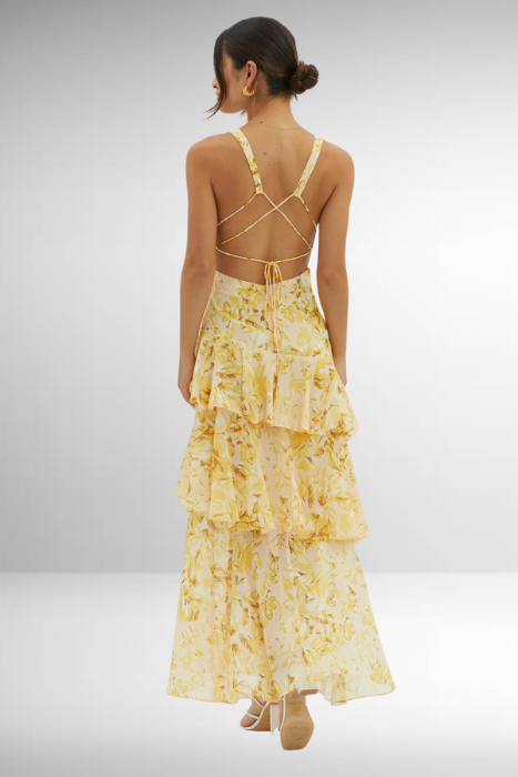 Women's Captivating Summer Party Maxi Dress in Turquoise and Sapphire Shades