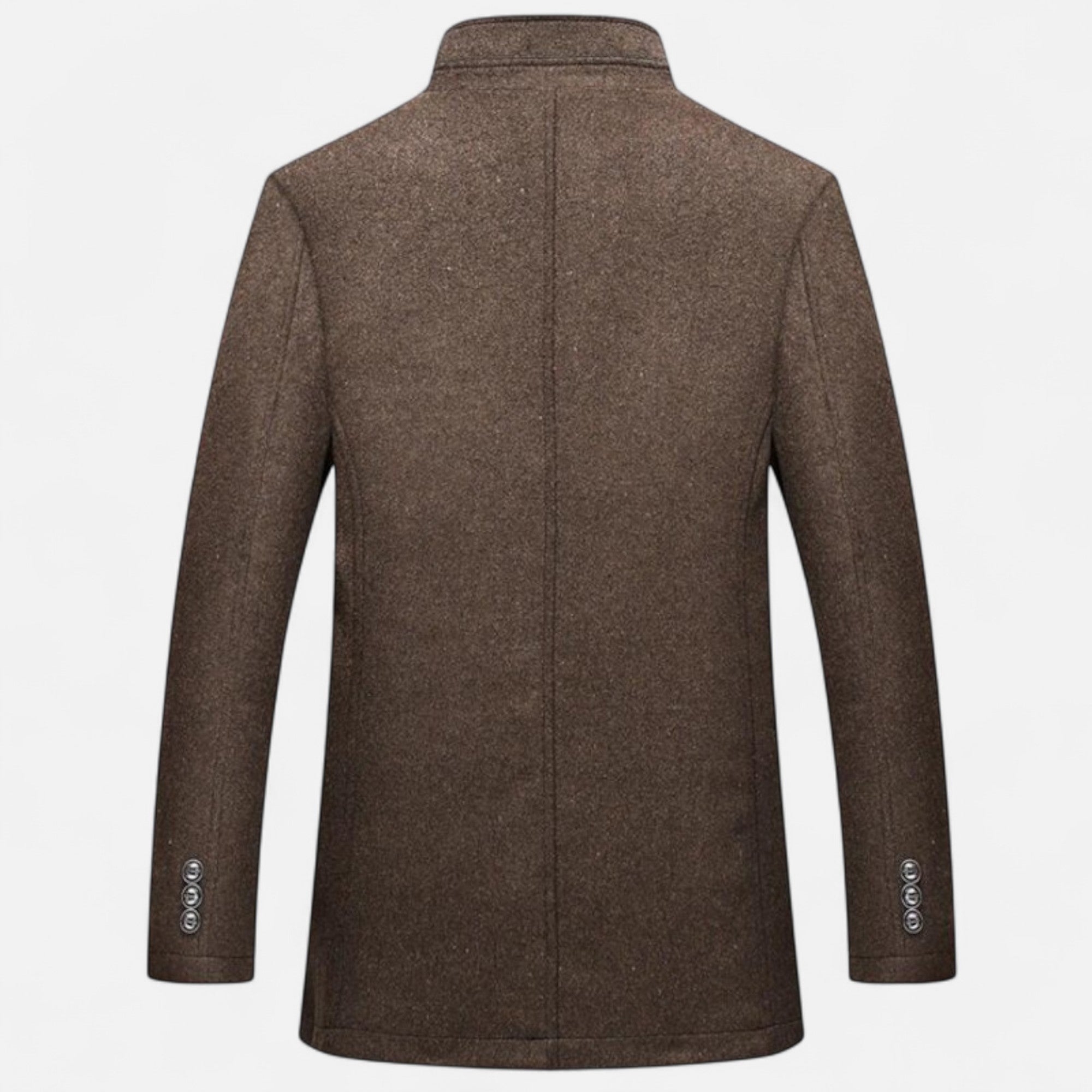 Men’s Classic Long Formal Warm Overcoat with Vest Panel