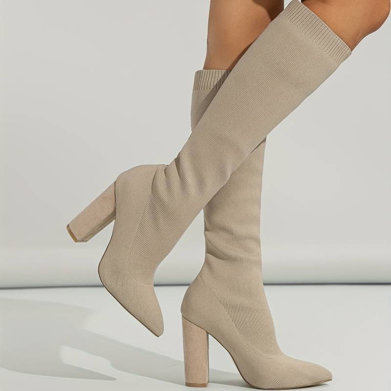 Women’s Block Heel Sock Boots Stylish Comfortable Fit