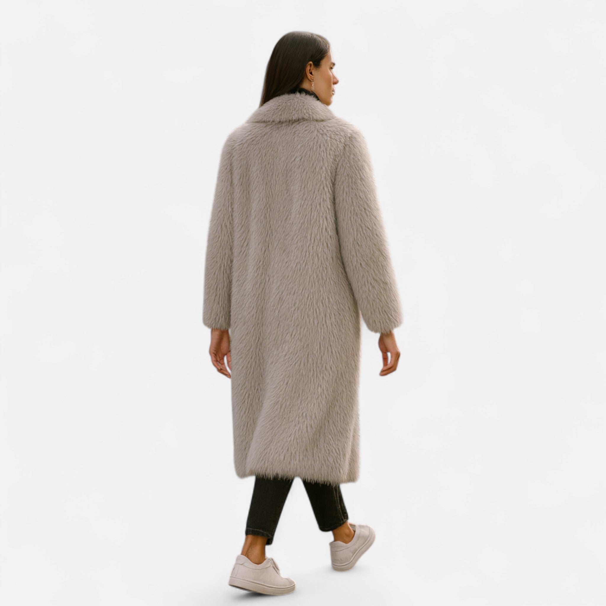 Women’s Timeless Long City Adventure Winter Faux Fur Overcoat
