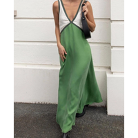 Timeless V-neck Contrast Maxi Women's Dress