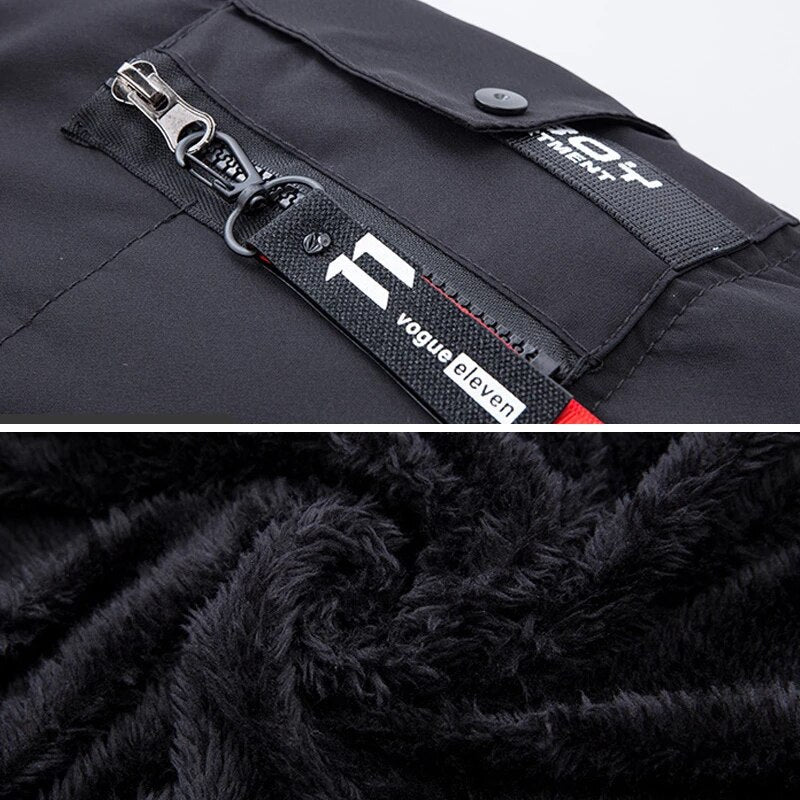 Men's Winter Warm Thermal Insulation Weatherproof Coat with Adjustable Hood