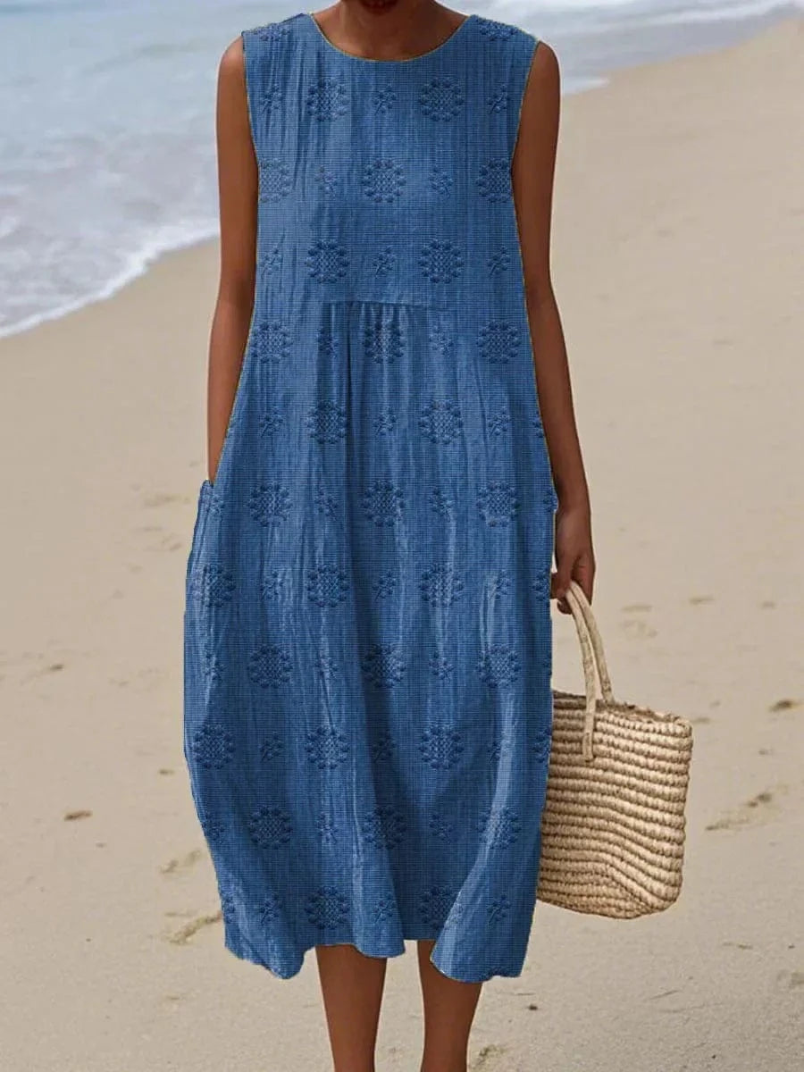 Timeless Flowing Embroidered Summer Dress for Everyday Wear and Events