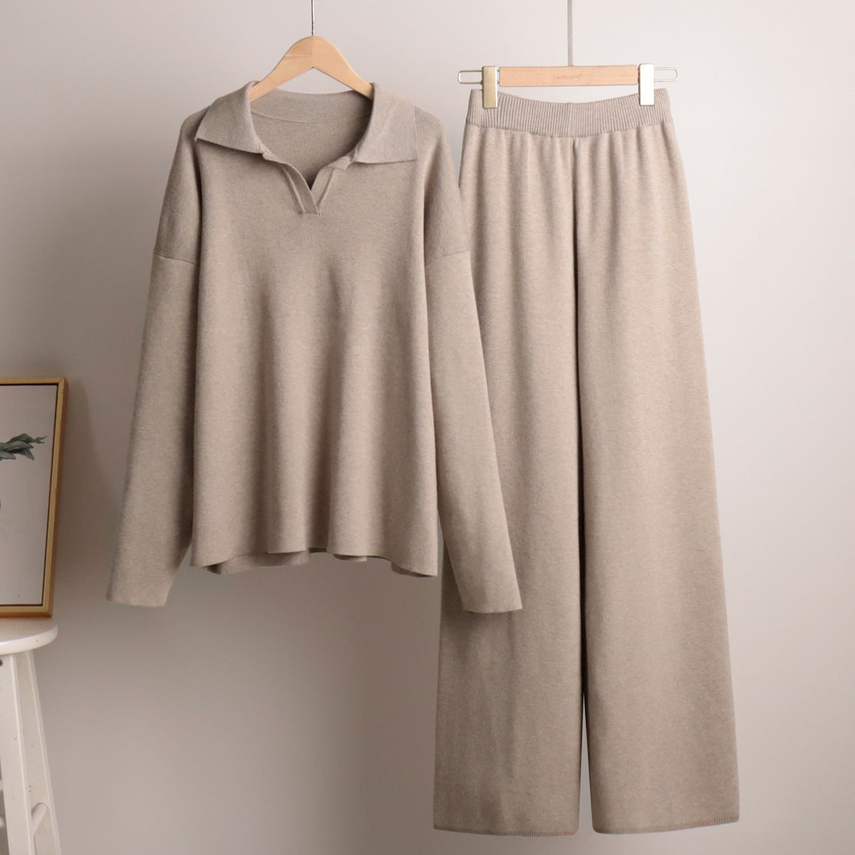 Women's Fashion Modern Elegance Knitted Two-pieces Tracksuit