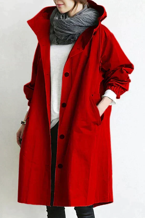 Women's Fashion Long Water-resistant Oversized Urban Protection Raincoat