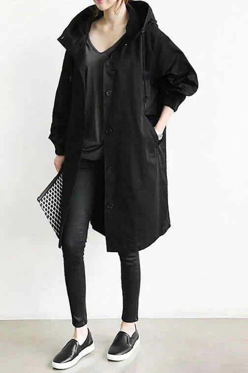 Women's Fashion Long Water-resistant Oversized Urban Protection Raincoat
