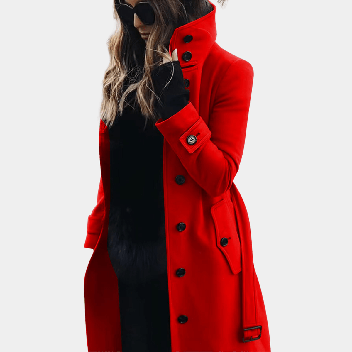 Women's Seasonal Warmth Trench Coat with Extended Length and Quilted Lining