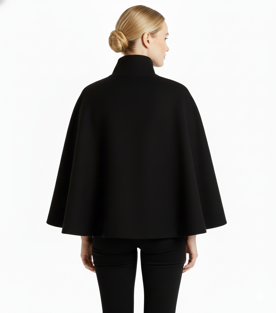 Women's Fashion Relaxed Fit High Collar Coat with Removable Belt