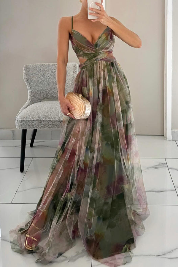 Women's Fashion Floral Maxi Dress - Ideal for Parties, Beach Outings, and Outdoor Getaway