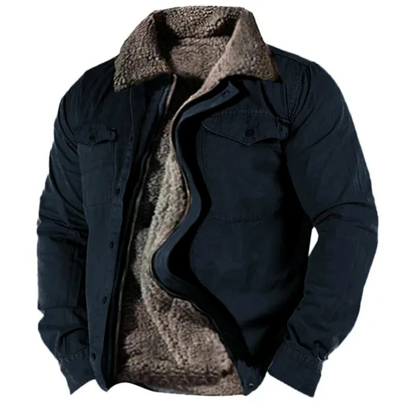 Men's Outdoor Warm Sherpa-Lined Adventure Jacket