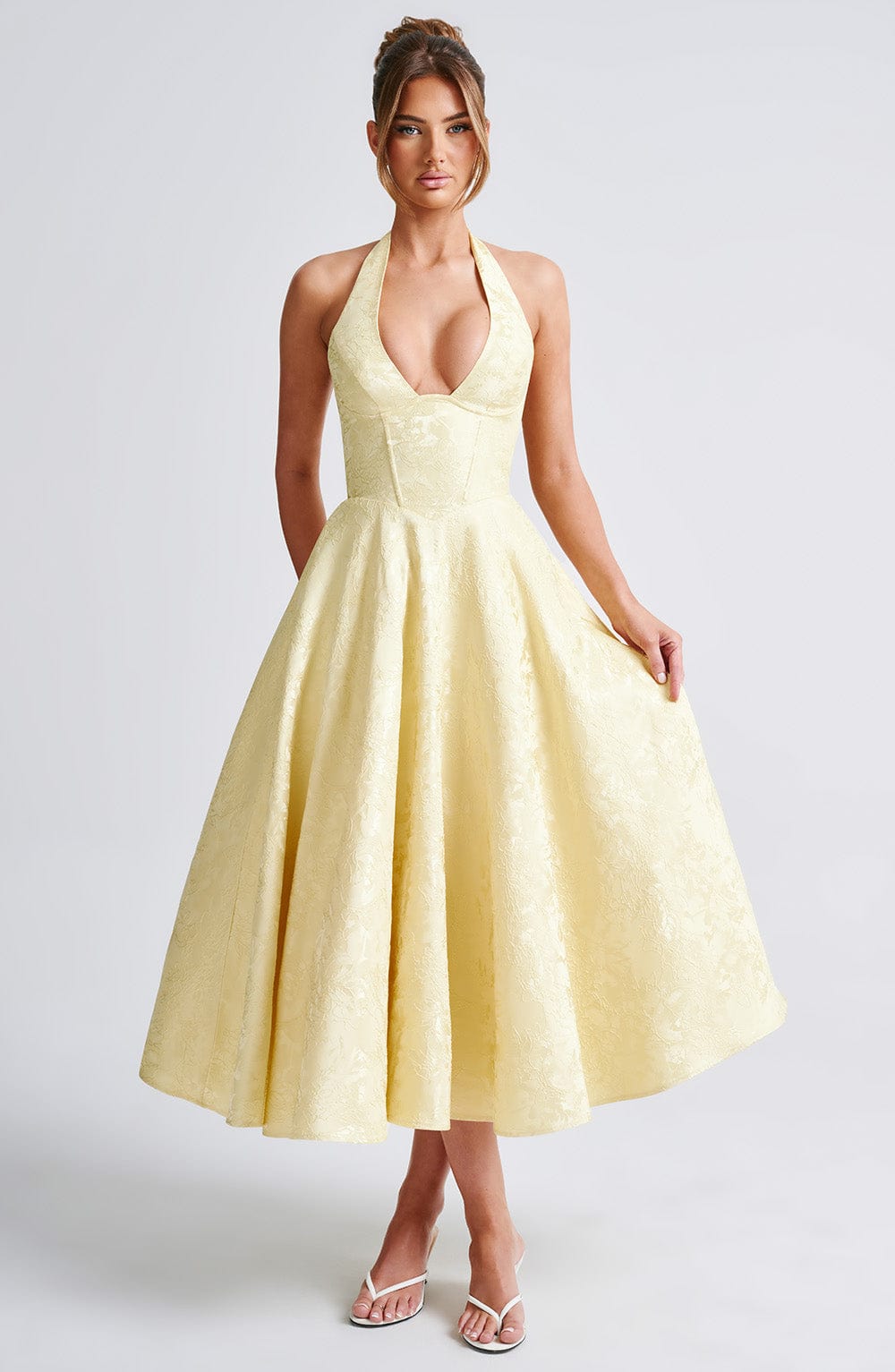 Exquisite Classic Halter Wedding Guest Dress for Women