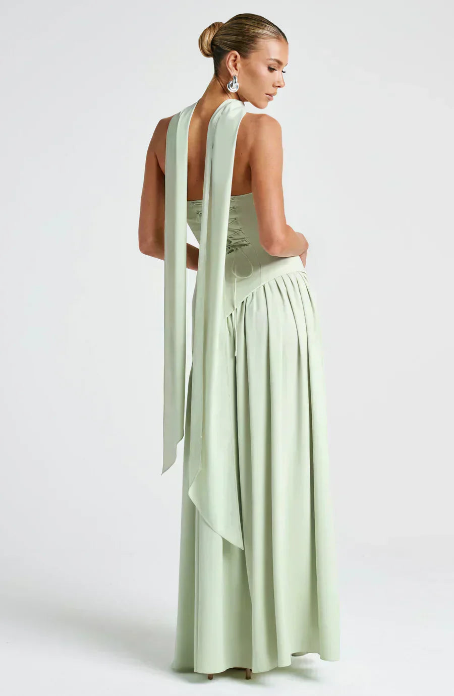 Elegant Slit Long Gown Asymmetric Wedding Guest Dress for Women