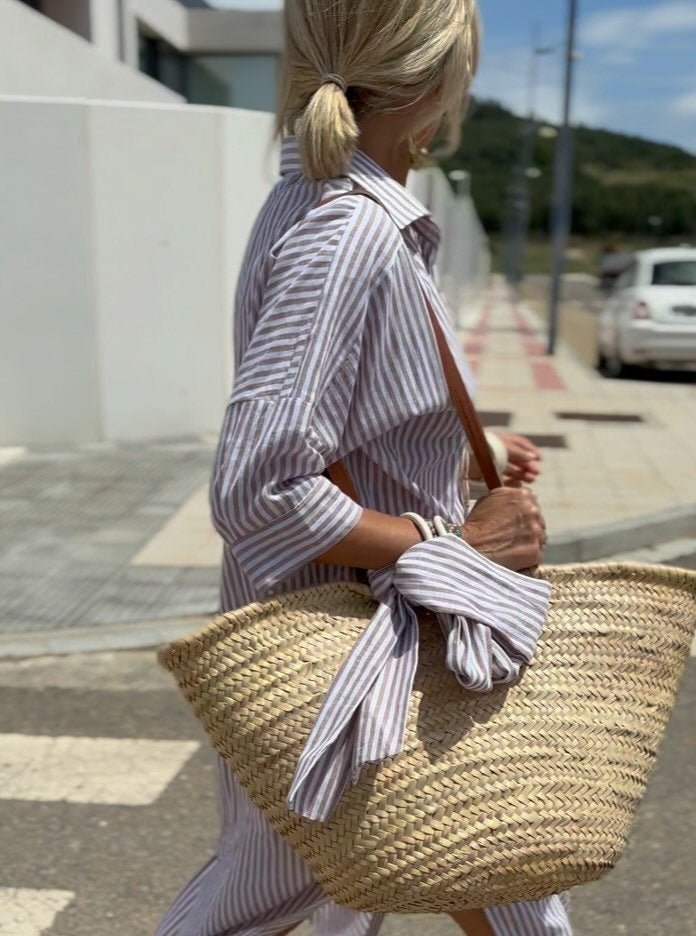 Women’s Casual Occasion Striped Button Down Shirt Dress